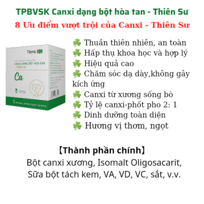 Canxi dạng bột hòa tan - Thiên Sư, Thực phẩm bảo vệ sức khỏe, Canxi hữu cơ sinh vật, Canxi Thiên sư, vua canxi.