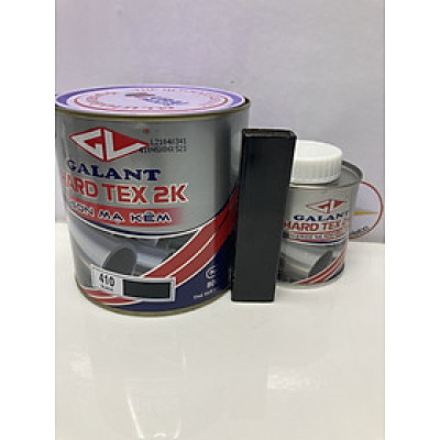 Sơn sắt mạ kẽm không cần lót Galant Hard Tex 2K Black 410 1L/bộ