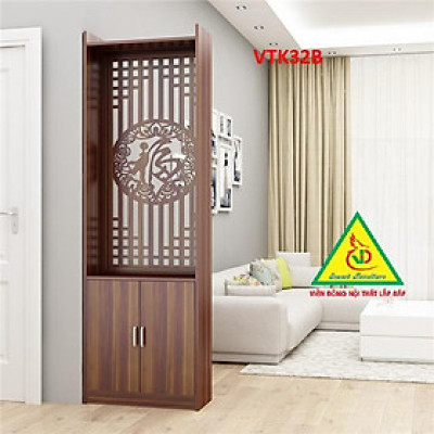 Tủ kệ trang trí kiêm vách ngăn phòng khách , nhà bếp VTK32 - Nội thất lắp ráp Viendong Adv