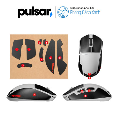 Miếng dán chống trượt Pulsar Supergrip - Grip Tape Precut for Pulsar X3 RHD - Hàng Chính Hãng