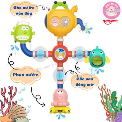 Đồ Chơi Sơ Sinh - Đồ chơi Nhà Tắm HUANGER Water Toys HE8070 - Robot Động Vật Biển Phun Nước Cho Bé Từ 18 Tháng Tuổi