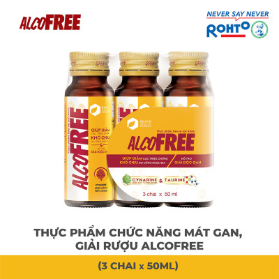 Nước uống giải rượu, thải độc gan Alcofree lốc 3 chai x 50ml