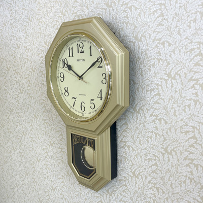 Đồng hồ treo tường Nhật Bản Rhythm CMJ443BR18 Kt 30.0 x 47.5 x 7.0cm, 1.2kg Vỏ nhựa