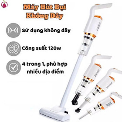Máy Hút Bụi Cầm Tay Không Dây Công Suất 120W Wireless Vacuum Cleaner, Phù Hợp Để Trong Ô Tô, Văn Phòng, Phòng Ngủ Hút tóc, lông chó mèo, bụi bẩn - Hàng chính hãng