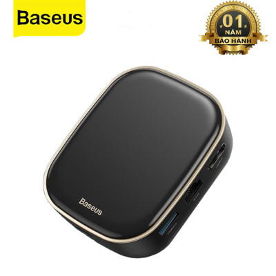 Bộ Chia Hub Đa Năng 6 in1 Baseus Type-C Hub Adapter AC Multifunctional Charger: USB3.0*2 / HDMI / Type-C / RJ45 / SD/TF - Hàng Chính Hãng