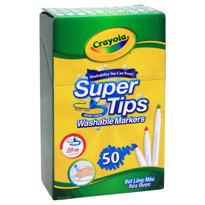 Hộp 50 Bút Lông Màu Rửa Được - Phiên Bản Mới Super Tips - Crayola 587507