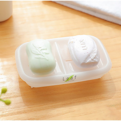 Khay đựng xà bông đôi Leaf sản xuất Inomata, làm từ nhựa PP cao cấp kháng khuẩn an toàn và bền đẹp - nội địa Nhật Bản