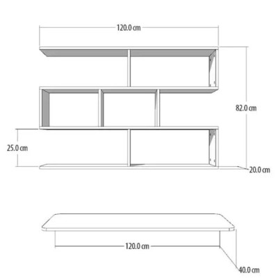 Combo Kệ Sách Và Bàn Làm Việc Gấp Gọn Treo Tường, Màu Vân Gỗ Juno Sofa CTBST20 KT 120 x 82 x 20cm