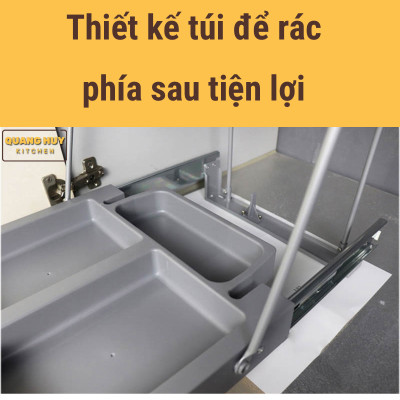 Thùng rác âm tủ bếp nhấn mở tự động cam kết chính hãng Grob