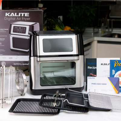NỒI CHIÊN KHÔNG DẦU KALITE Q10 HÀNG CHÍNH HÃNG - QUÀ TẶNG KÈM BÌNH XỊT DẦU + KẸP GẮP