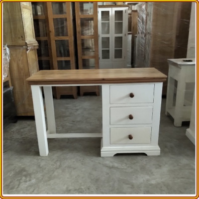 Bàn làm việc và ghế đôn Tundo màu trắng, vàng tự nhiên