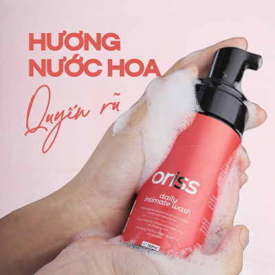 [MUA 1 TẶNG 1] Dung dịch vệ sinh phụ nữ dạng bọt Oriss Daily Intimate Wash hỗ trợ làm sạch dịu nhẹ hương nước hoa 120ml[
