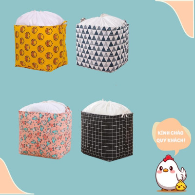 Túi vải đựng quần áo chăn màn có miệng rút, giỏ vải đựng đồ cỡ lớn 1000L- hàng chính hãng
