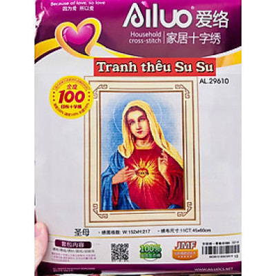 Tranh thêu chữ thập Đức mẹ al29610, kích thước 45 x 60 cm