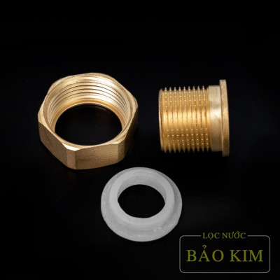 Rắc co thau, đuôi đồng hồ nước ren trong 34 (1