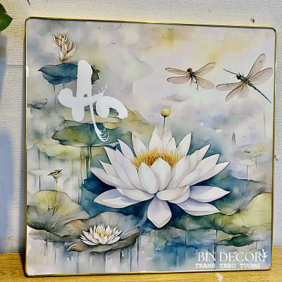 (ẢNH THẬT) Tranh treo tường văn phòng bộ 5 tấm có sẵn khung kèm đinh treo