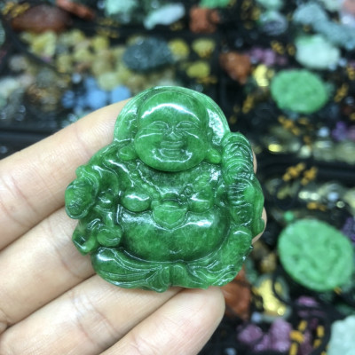 Mặt dây chuyền phật Di Lặc phong thủy đá ngọc