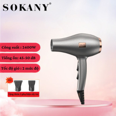 Máy sấy tóc chuyên dụng SOKANY SK-14015 công suất lớn 2400W, máy sấy chuẩn salon 2 chiều nóng lạnh giúp giảm gãy rụng tóc - HÀNG CHÍNH HÃNG