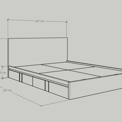 [Happy Home Furniture] LOUIS , Giường ngủ - 2 hộc tủ kéo, GNG_052, GNG_053, GNG_054, GNG_055