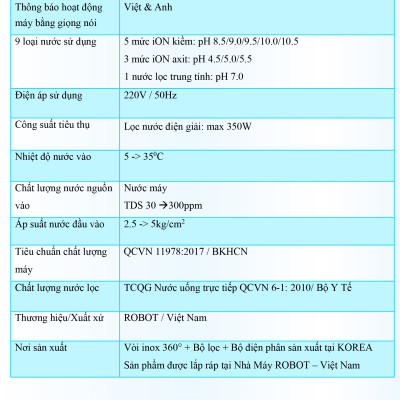 Máy Lọc Nước Điện Giải Thông Minh Ion Kiềm ROBOT IonPrince 59 - Bộ Điện Phân Với 5 Tấm Điện Cực Titanium - Hàng Chính Hãng