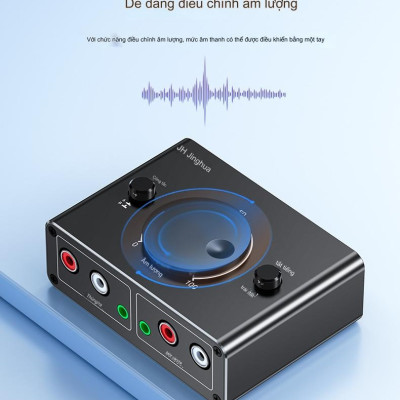 SOAIY Bộ Chia Âm Thanh 2 Chiều, Từ 1 Thiết Bị Ra 2 Loa, Tai Nghe Hoặc Từ 2 Thiết Bị Ra 1 Loa/ Tai Nghe JH-Q280 - Hàng Nhập Khẩu