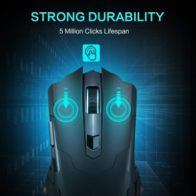 Chuột chơi game văn phòng có dây USB PICTEK T9 3200 DPI 6 nút - Hàng chính hãng