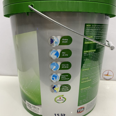 Sơn nước nội thất cao cấp Toa Nanoclean màu xanh lá 7658_ 15L