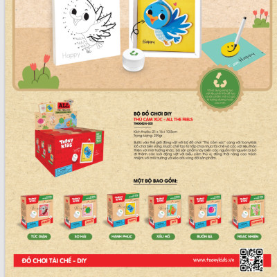 Combo 6 Bộ Đồ Chơi DIY TOONYKIDS Thú Cảm Xúc All The Feels TN00424-001 [Tặng Kèm Sticker]