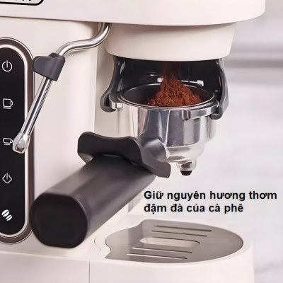 Máy pha cà phê bán tự động 3 trong 1 Espresso, Cappuccino, Latte. Kết hợp máy xay cà phê 15 chế độ. Thương hiệu Mỹ cao cấp HiBREW. HÀNG CHÍNH HÃNG