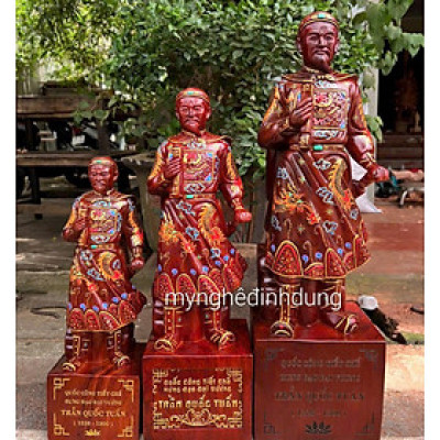 Tượng trần quốc tuấn bằng gỗ hương đá sơn pu giả cổ kt cao 40 x14x12cm 