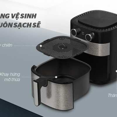 Nồi chiên không dầu 6L Sunhouse SHD4026 - Hàng Chính Hãng