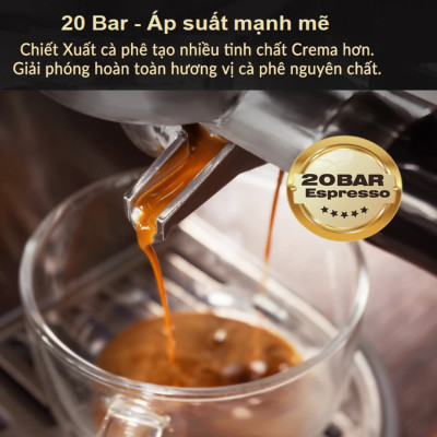 Máy Pha Cà Phê Espresso HiBREW H10B Bán Tự Động Thương Hiệu Mỹ Pha Cappuccino, Lattem 1350W, 20 bar - Bảo Hành 12 Tháng, Hàng Chính Hãng