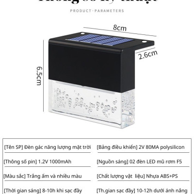 Đèn led năng lượng mặt trời trang trí sân vườn, gác tường rào, cổng ngoài trời, rọi tranh, chống nước, tự động phát sáng, tự động bật tắt