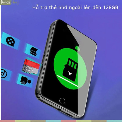 Ruizu M7 - Máy Nghe Nhạc MP3, Màn Hình Cảm Ứng, Bluetooth 5.0, Hỗ Trợ Loa Ngoài - Hàng Chính Hãng