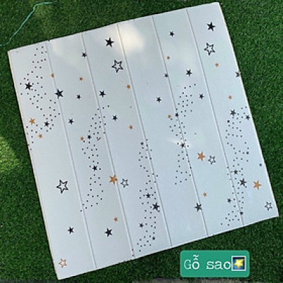 Bộ 10 Tấm Xốp Dán Tường Vân Gỗ Sao Cách Âm, Chống Va Đập, Bền Đẹp, Sang Trọng 