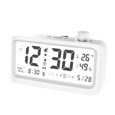 [ Tặng kèm pin ] Đồng hồ Báo thức Thông minh decor ánh sáng Đèn ngủ - Tích hợp Nhiệt kế ,Độ ẩm kế Đa năng