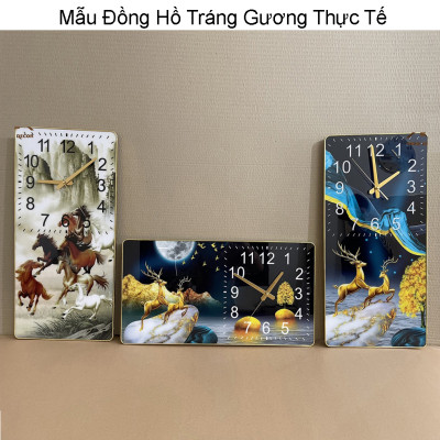 Đồng Hồ Giá Rẻ Treo Tường Phòng Làm Việc - Tranh Tráng Gương Động Vật Và Thiên Nhiên Nghệ Thuật