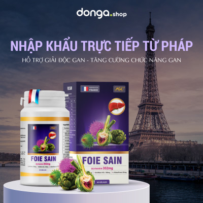 Giải độc gan Foie Sain - Hỗ trợ thải độc, hạ men gan, tăng cường chức năng gan (Hộp 60v)