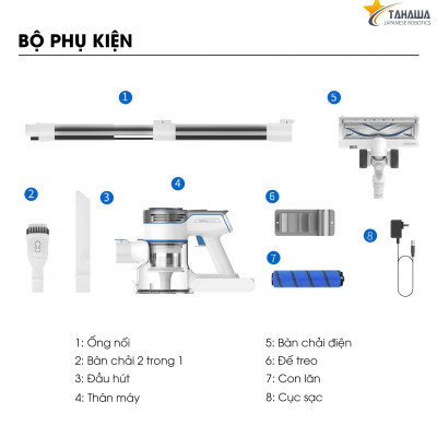 Máy hút bụi cầm tay TAHAWA TH-I7- Lực hút: 22000Pa- Pin: 2200mAh - Máy hút bụi đa năng, có nhiều đầu hút  - Bảo hành chính hãng 24 tháng, 1 đổi 1 trong 30 ngày. Hàng nhập khẩu chính hãng