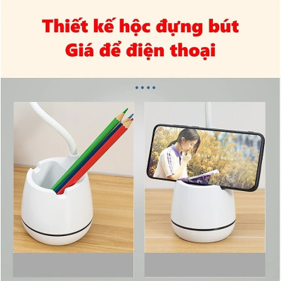 Đèn Bàn Học Led Bảo Vệ Mắt Chống Cận Làm Việc - Đọc Sách - Học Tập - Thân Đèn Uốn Cong Tiện Lợi - Linh Hoạt Điều Chỉnh Góc Độ & Vùng Sáng - Hàng Chính Hãng