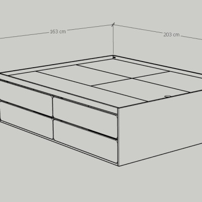 [Happy Home Furniture] SWEETY, Giường ngủ 4 ngăn kéo, GNG_077, GNG_078, GNG_079, GNG_080