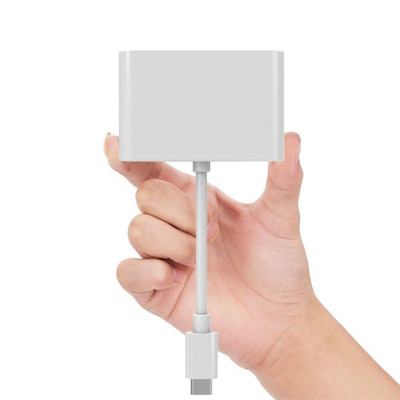 Hub Type C 3 trong 1 to HDMI 4K dùng cho máy tính laptop, Cáp chuyển đổi type C sang HDMI, USB,Cổng chuyển đổi Type C - Hàng chính hãng