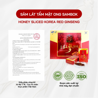 Sâm Lát Tẩm Mật Ong Sambok Hàn Quốc - Hồng Sâm 6 Năm Tuổi Dễ Ăn, Bồi Bổ Cơ Thể