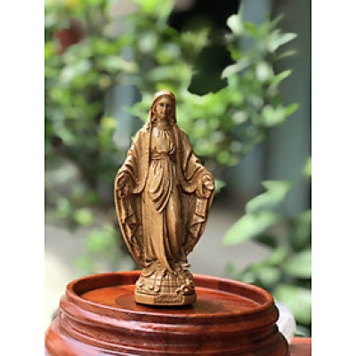 Tượng đức mẹ ban ơn bằng gỗ bách xanh thơm nức kt cao 20×8×6cm