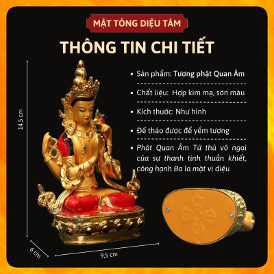 Tượng phật quan âm tứ thủ thờ cúng mật tông , tượng phật để ô tô