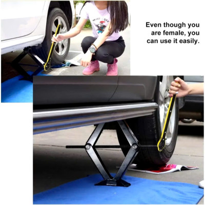 Kích Nâng Gầm Xe Con, Ô Tô , Xe Máy 2 Tấn Kèm Cờ Lê Nhỏ Gọn, Dễ Dàng Thay Thế Lốp Xe Khẩn Cấp Loại Dày
