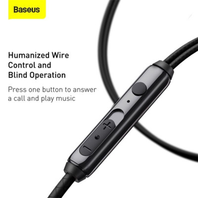 Tai Nghe Nhét Tai Baseus H19 Âm Thanh Nổi 6D Và Mic Cho Điện Thoại Xiaomi Có Dây 3.5mm - Hàng chính hãng