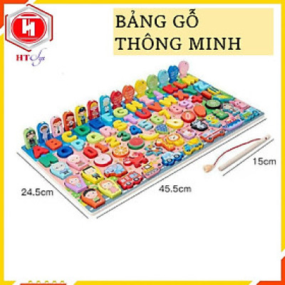 Đồ Chơi Gỗ, Bảng Gỗ Thông Minh 7in1, Đồ Chơi Câu Cá 88 Chi Tiết, Học Số, Học Chữ, Phương Tiện, Gia Đình, Đồ Chơi Giáo Dục