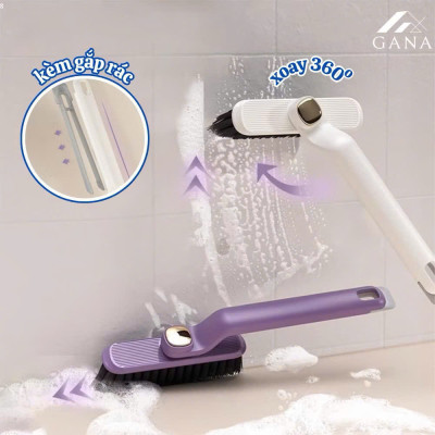 Bàn Chải Xoay 360 Độ Đa Chức Năng - Bàn Chải Chà Sàn Khe Hở, Kèm Que Gắp Rác Tiện Lợi - HÀNG CHÍNH HÃNG MINIIN