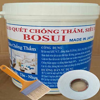 Keo chống thấm BOSUI vết nứt mái nhà, sàn nhà vệ sinh, máng xối, mái tôn, sàn nhà triệt để 